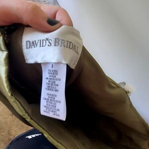 Davids bridal sizes 2 army green dress